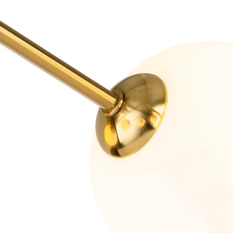 Glass Flush Mount, Brushed Brass, Frosted, Opal White