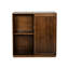 Buffet Mid-Century avec 2 portes coulissantes, éléments décoratifs en bois massif, pour le salon, la cuisine, la salle à manger, le vestibule, le couloir, les portes d'armoire et la décoration de ton noyer, entrée de rangement spacieuse, finition