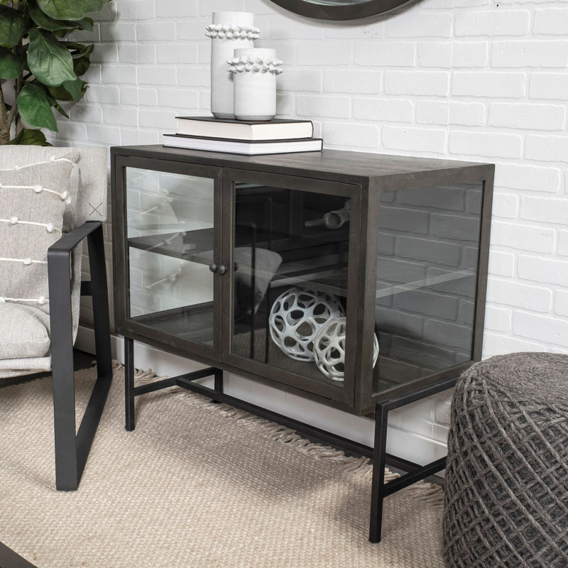 Buffet décoratif 2 portes Warner Iron, Brun foncé
