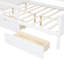 Lits plateforme en bois pleine grandeur avec DEL, tablettes de rangement, tiroirs et garde-corps, blanc-1331752610