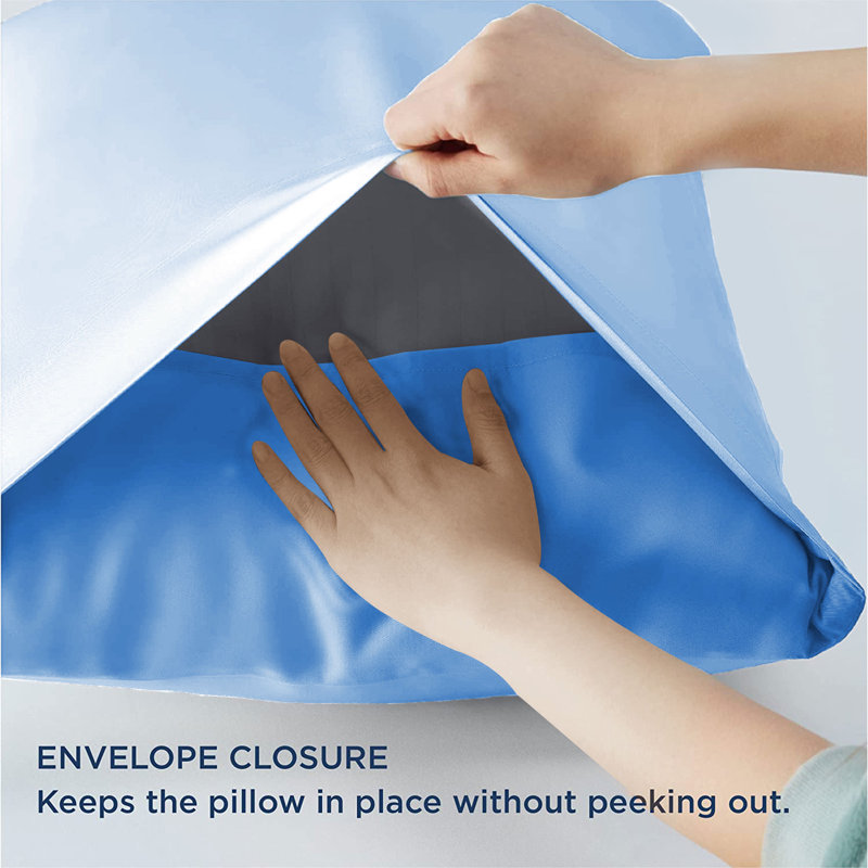 Ladaya Polyester Envelope Square Oxford Pillowcase, Light Blue