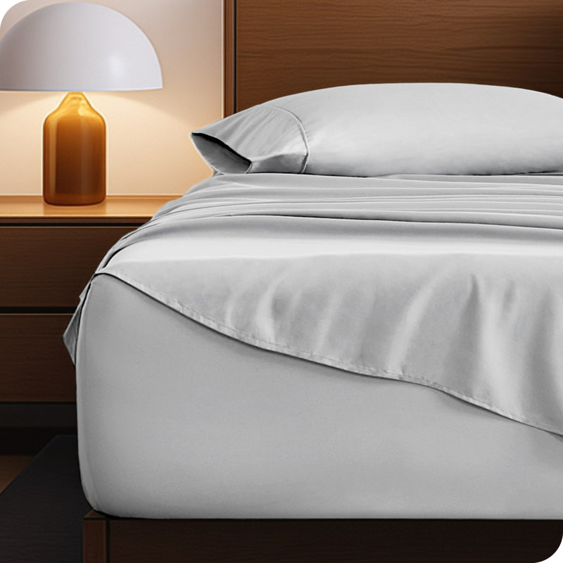 Ensemble de draps en microfibre 22 po, Ensemble de draps pour lit simple TG avec 1 taie d, Gris nuageux