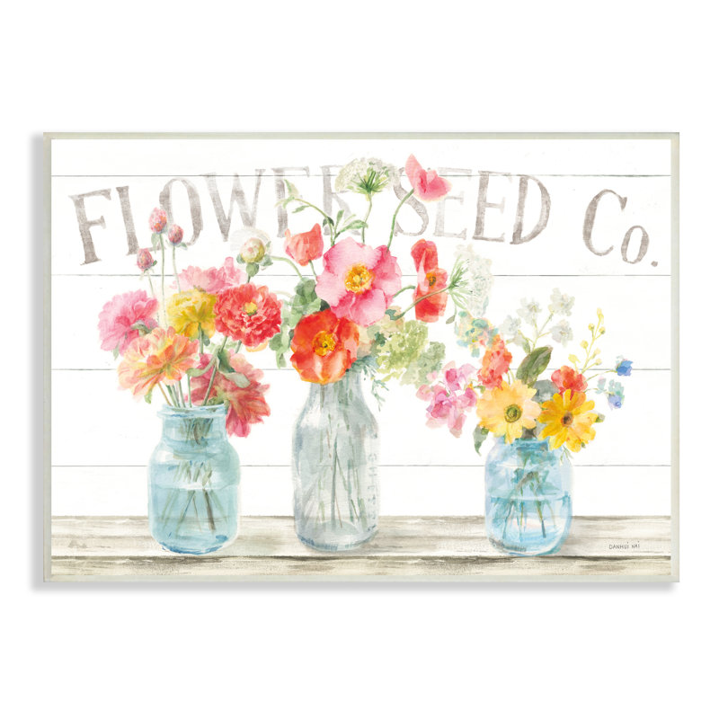 «Flower Seed Co. Vibrant Spring Blossoming Florals» par Danhui Nai, H 10 po x l 15 po x P 0,5 po