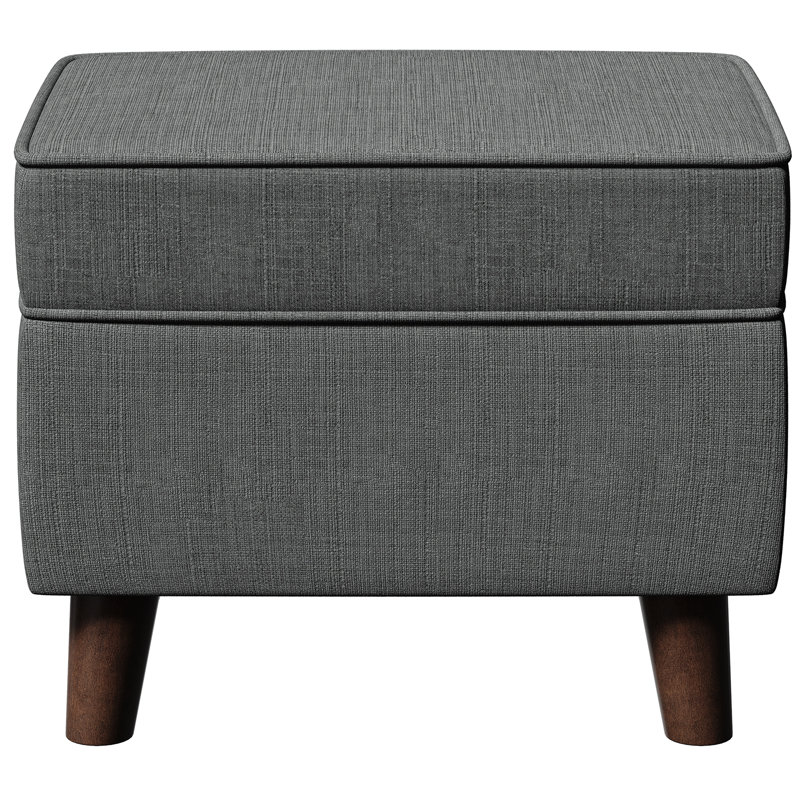  18.5" W Upholstered Linen Ottomans for Living Room,Bedroom,Storage Footstools Seating, Gray
