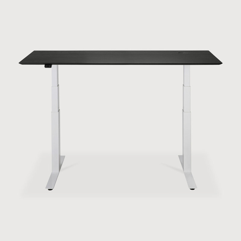 Bok Standing Desk, Oak Black/White, 25" H x 63" W x 31.5" D