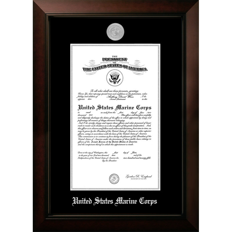 Cadre photo pour le certificat marine, 8 po x 10 po, Argent
