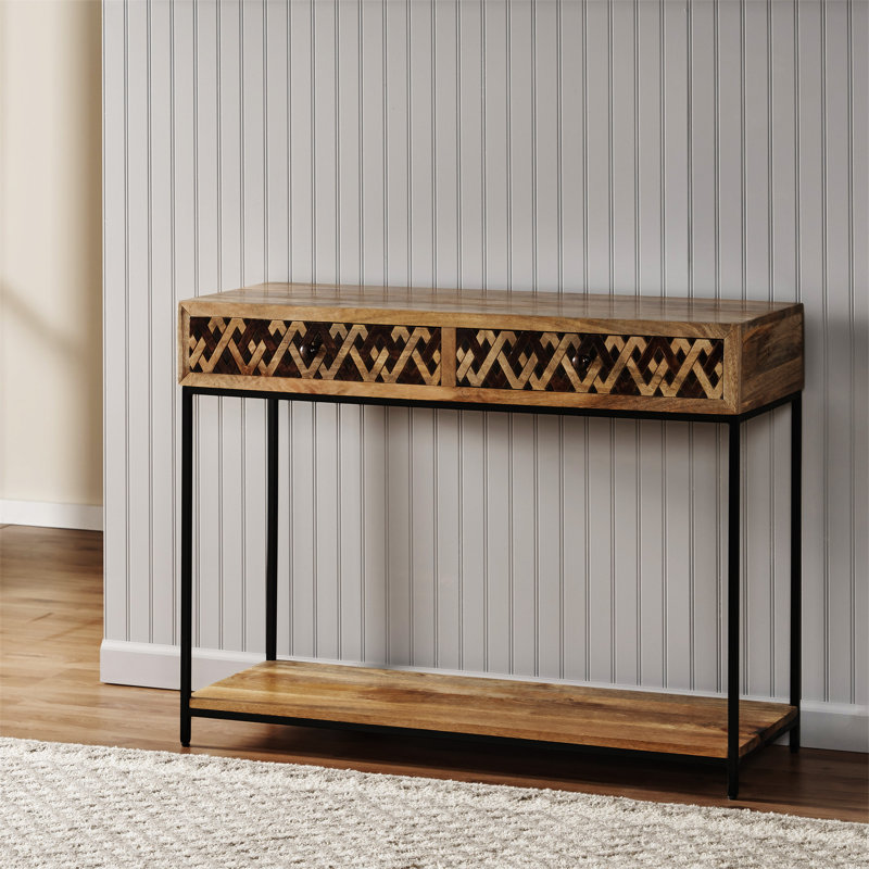 Pendergrass Stella 42" Solid Wood Console Table,Entry table,Hoyer table with metal frames