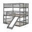 Structure de lit robuste en bois avec lit triple et échelle intégrée-119603664