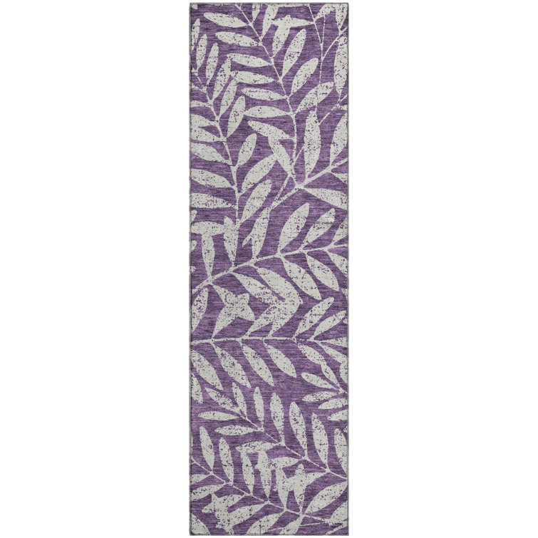 Premium Machine Washable Prisco Purple Rug