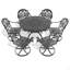 L'ensemble de salle à manger en fonte d'aluminium toutes saisons comprend des chaises pivotantes et une table avec un cadre noir-1590950275