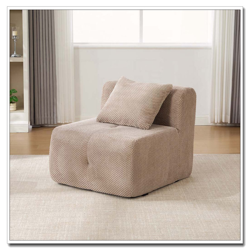Ensemble de chaises d'appoint modulaires sans accoudoirs avec repose-pieds Cloud, Polyester taupe