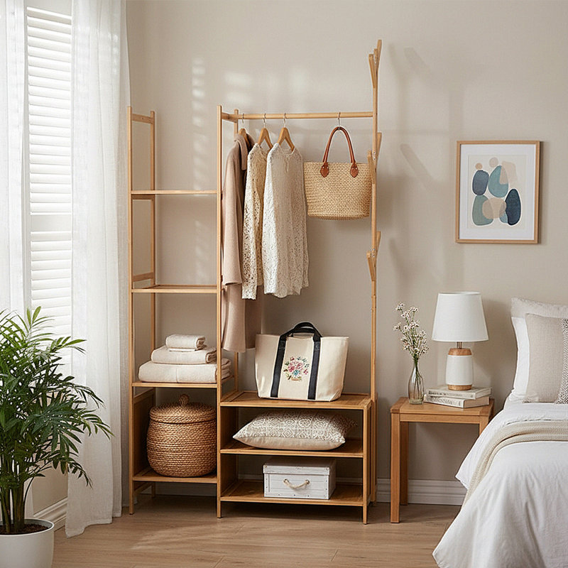 Hall Tree 80cm Wide, Natural Wood