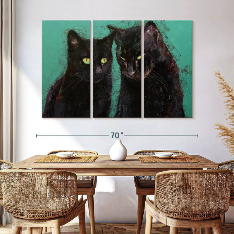 Two Black Cats, 42" H x 65" W