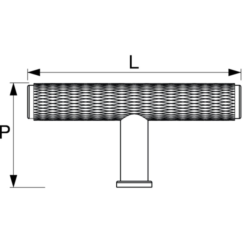 Beliza 2 3/4" Length Knurled T Knob, Polished Brass