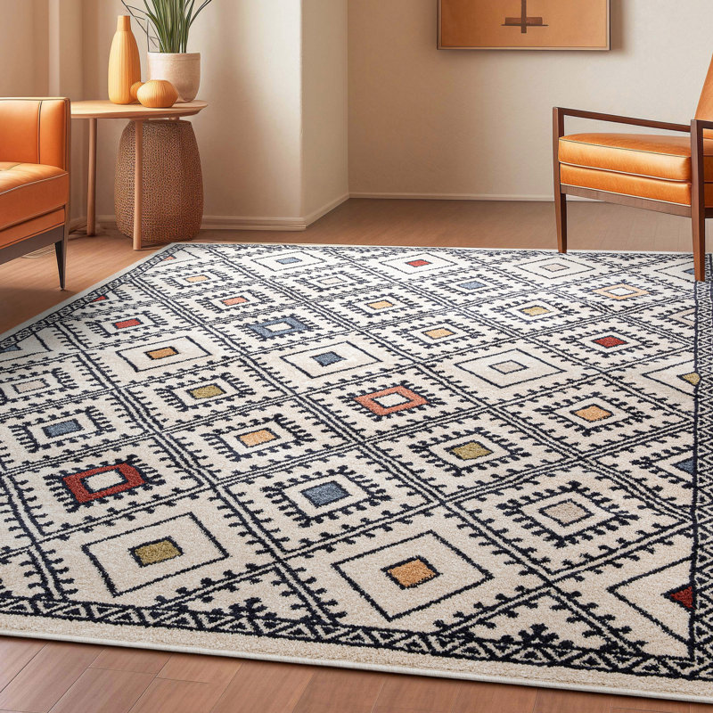 Well Woven Malaga Moderne Bohemian Chic Tribal Moroccan Beige Rug, Rectangle 120 x 160cm