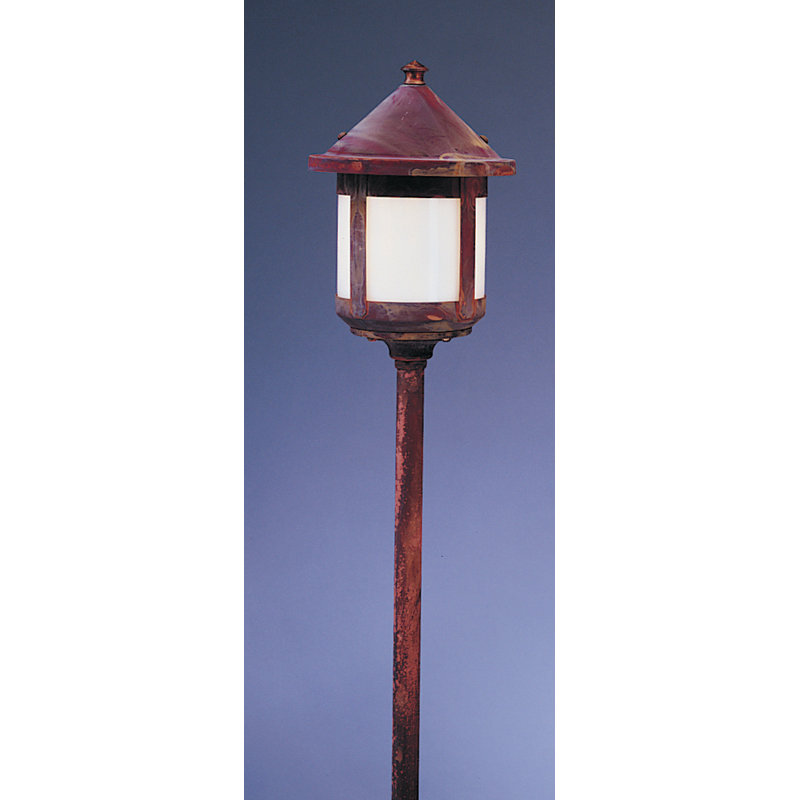 Arinze Low Voltage Pathway Light, 25.63" H x 5.63" W, Antique Copper, White Opalescent