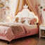 UK & EU Single & Double Upholstered Princess Bed With LED Crown Headboard, Pink Velvet-359342353