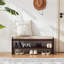  Banc de rangement en bois massif avec coussin et banc de rangement pour hall d'entrée à 2 niveaux-2078162656-2078162657