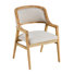Benedict Mid-Century Modern Curved Upholstered Dining Chairs with Rubberwood Legs