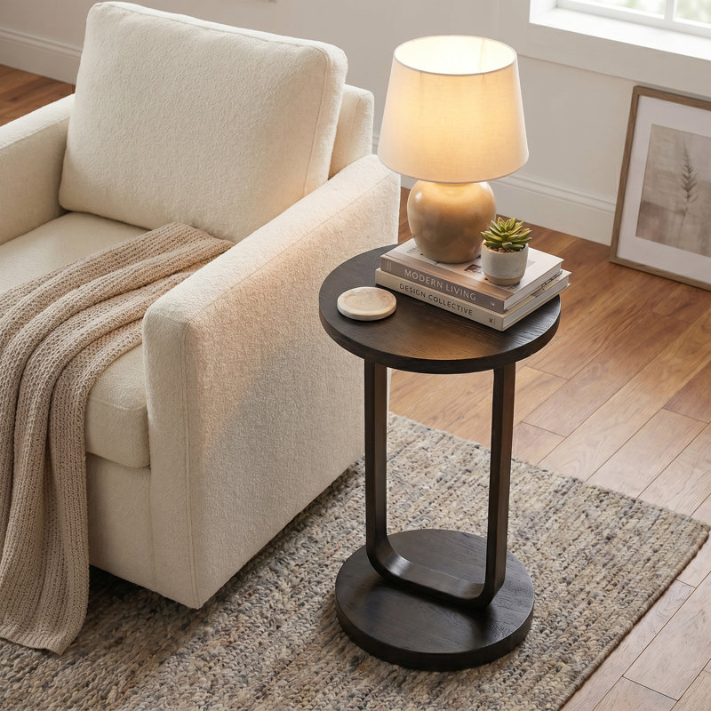 Table de bout Farmhouse Minimalist, Espresso Wood