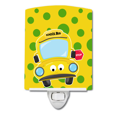 Éclairage de nuit en céramique back to school bus