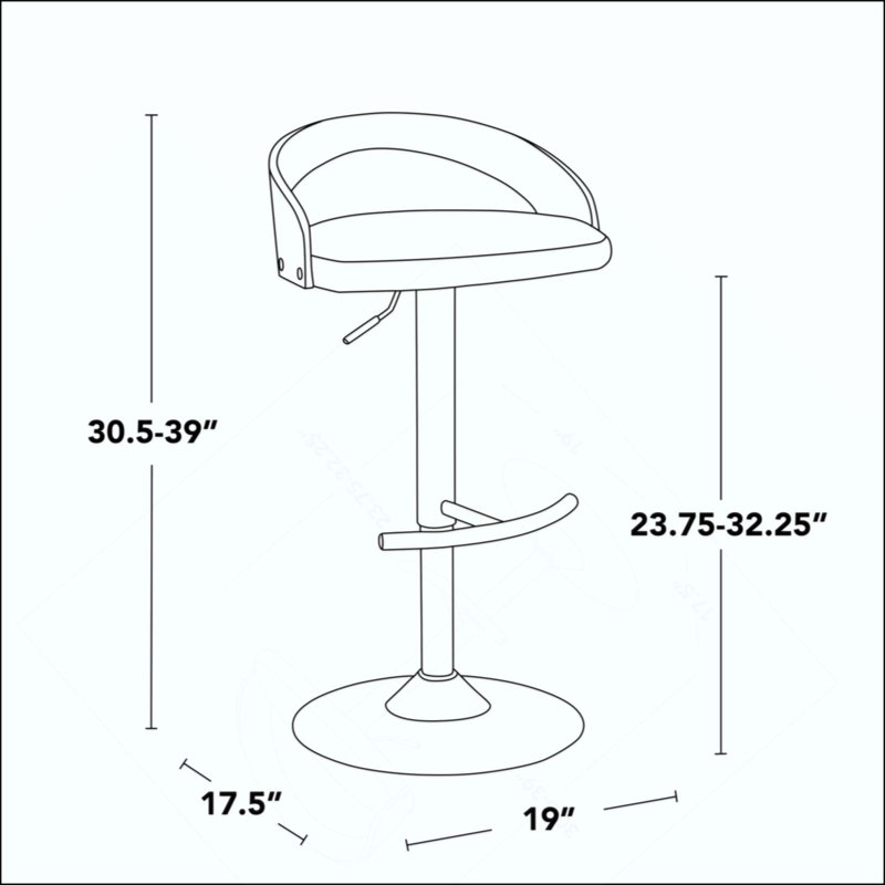 Repose-pieds de tabouret de bar réglable - ensemble de 2, Or