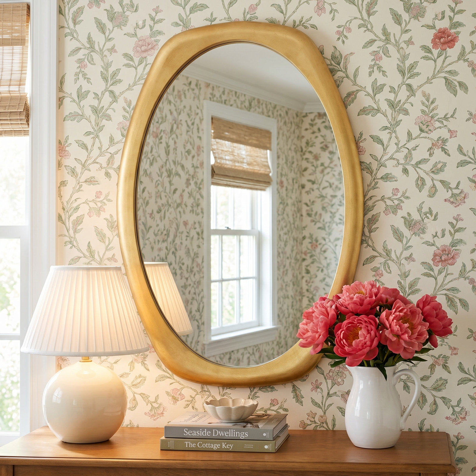Ancram Antique Brass Accent Mirror, 39" x 26.5"