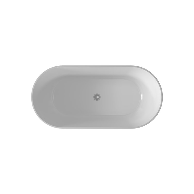 59" x 29.5" Freestanding Soaking Acrylic Bathtub,Oval Shape