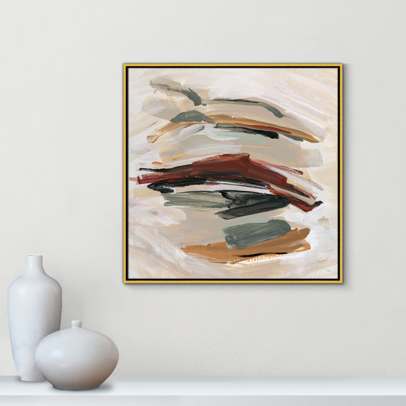 Carmina Spring Shadows by Susan Jill - Floater Frame Painting on Canvas, Gold , 31.5" H x 31.5" W 