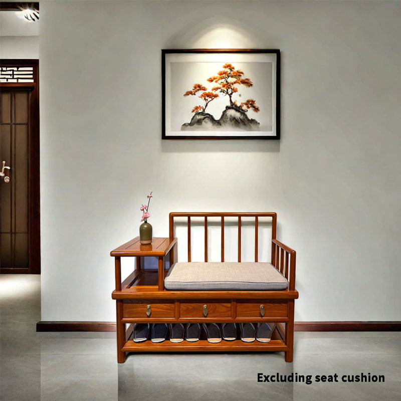 5 Pair Solid Wood Shoe Storage Bench