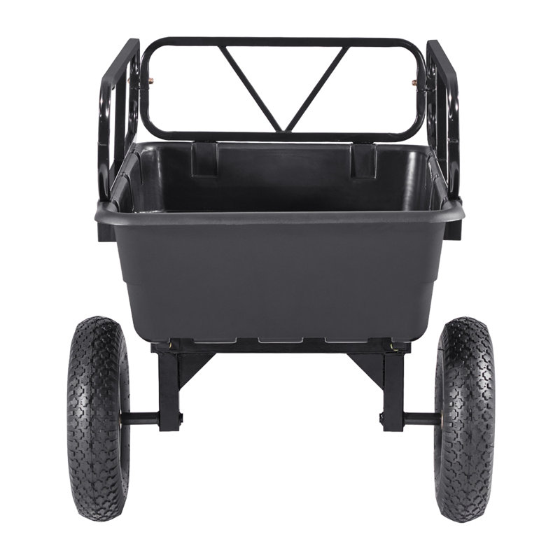 Remorque à benne basculante 500 lb Remorque de jardin en plastique Ft