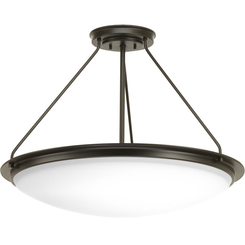 Vanderhoff Glass Semi Flush Mount, 10.75" H x 15" W x 15" D, Architectural Bronze