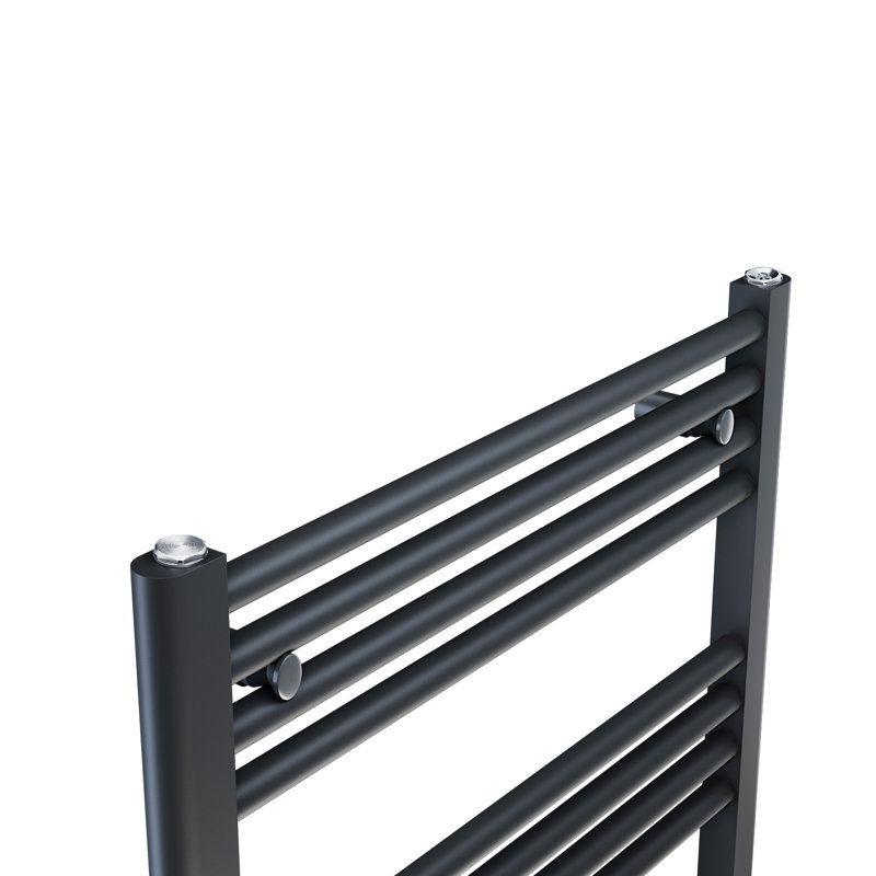 Sadye Curved Towel Rail Heated Towel Rails, Anthracite, 160cm H x 50cm W x 8cm D