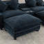 Canapé modulaire en chenille de 111 po avec deux repose-pieds amovibles en chenille-121052011
