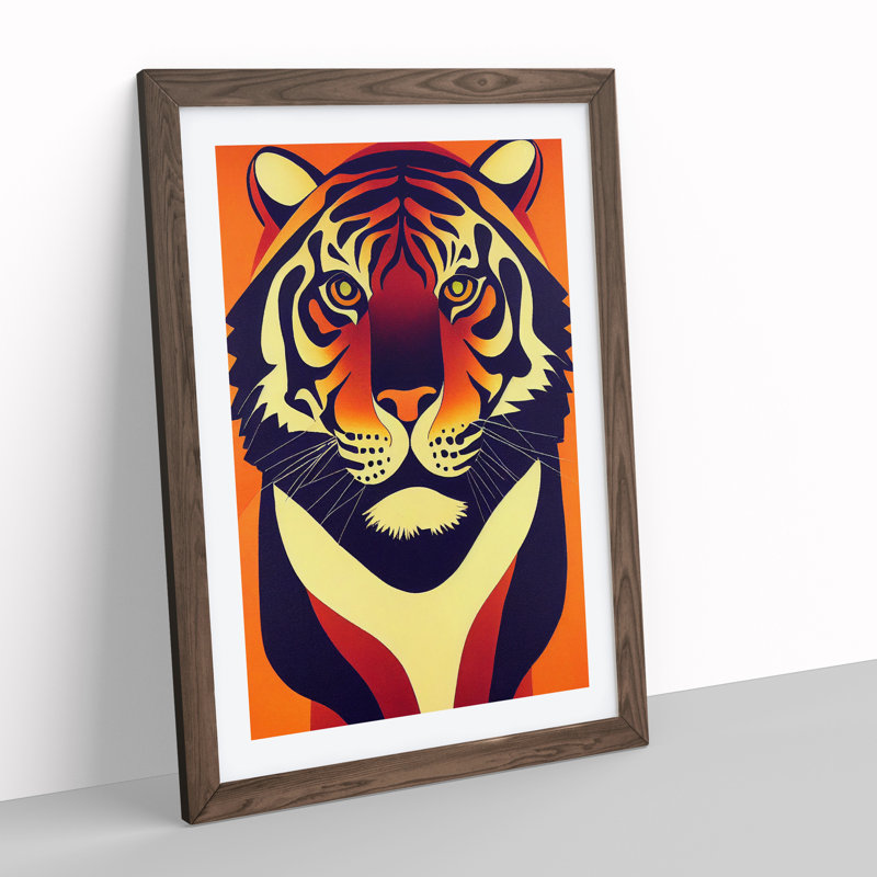 Tiger No.2 Abstract - Framed Print, 64cm H x 46cm W x 2cm D, Walnut Framed