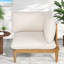 Canapés de patio peu encombrants, chaise d'angle en bois d'acacia, patio de maison moderne