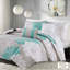Ensemble de courtepointe en coton 6 pièces avec coussins 6 pièces Aqua-117539280-117539278