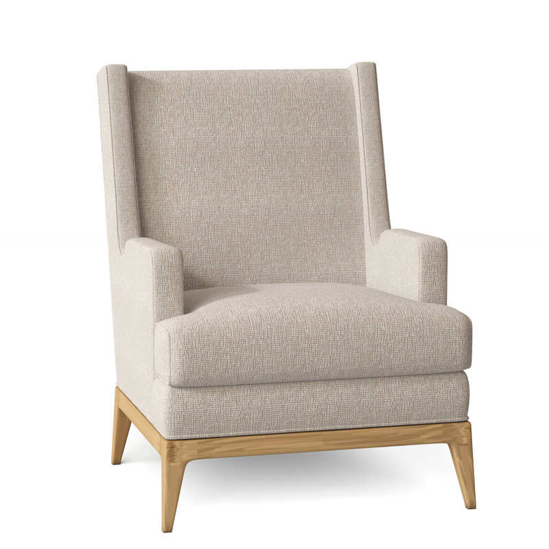 Cooper Upholstered Wingback Chair, Stepping Stones Ivory, Amber