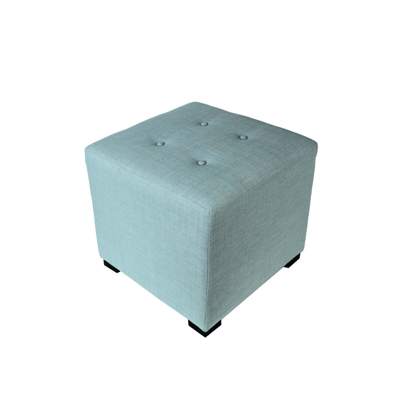 Syriah Upholstered Ottoman, Sea Mist Green