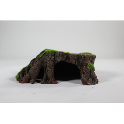 Aqua-Flora Tree Stump Aquarium Resin Decoration - with Embedded Glosso Plant Seeds 