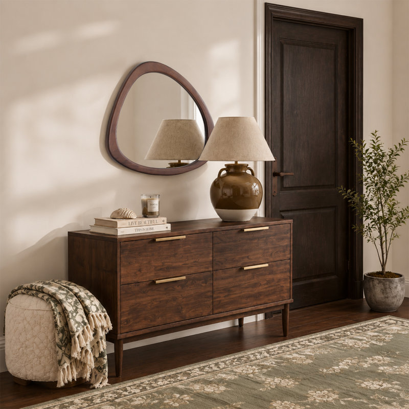 Miroir d'appoint Cotesfield, 23 po x 19 po, Deep Walnut