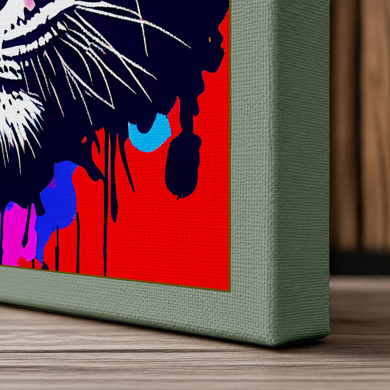 Neon Tiger Modern - Print, 24x16 - 61.0 x 40.6 cm, Sage Border