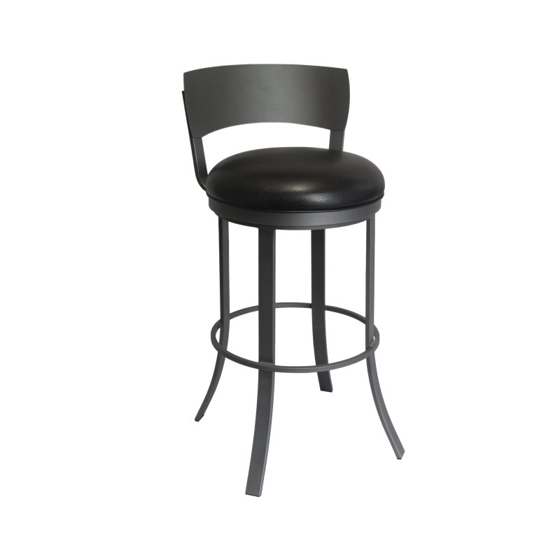 Swivel Upholstered Faux Leather Counter Stool, Counter Stool (26" Seat Height)
