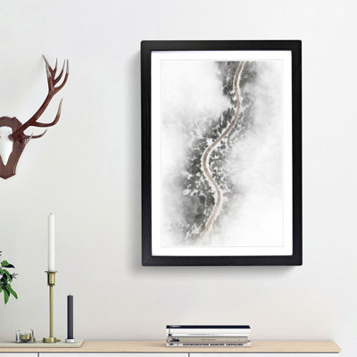 Road Through a Winter Forest - Picture Frame Graphic Art Print
