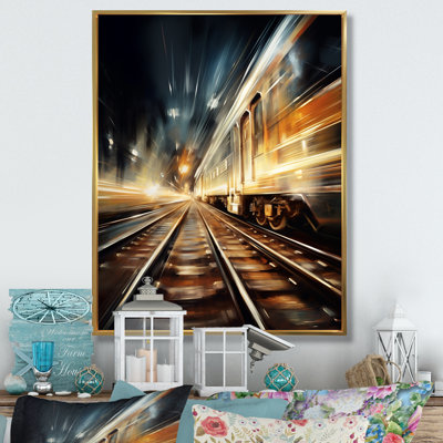 «Train Luminous Trail Lights II», reproduction sur toile
