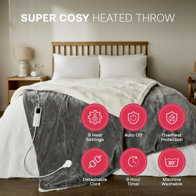 Dimplex Super Cosy Heated Throw - Grey