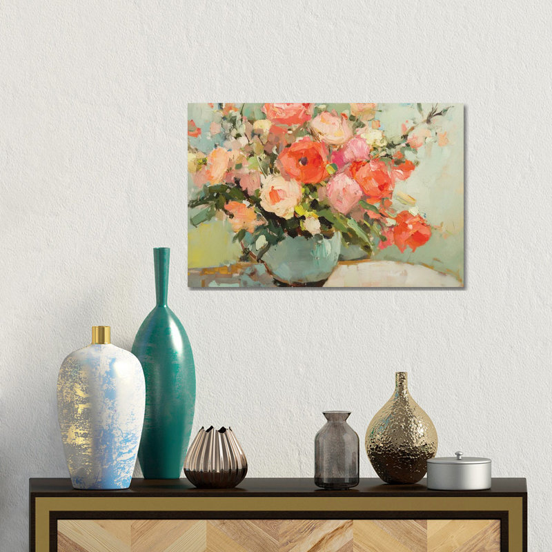 «Blush Blooms», reproduction d'art sur toile tendue, H 12 po x l 18 po, Toile tendue, Ne s’applique pas
