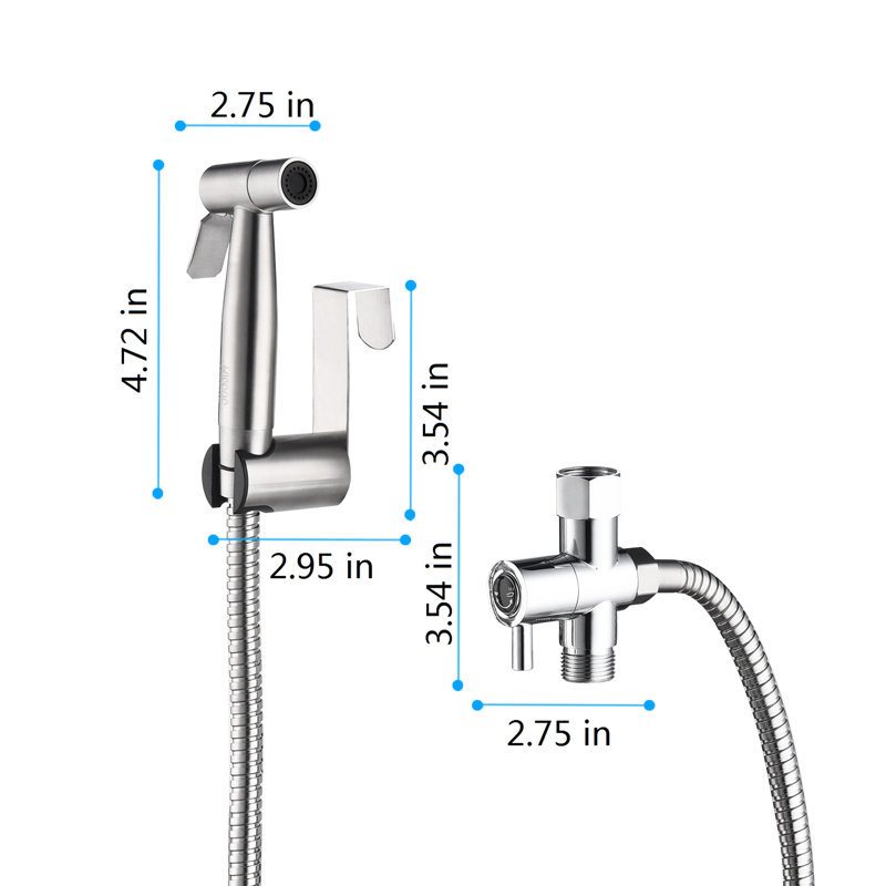 Toilet Bidet - Handheld Type Hygiene Upgrade Rust Silver Metal Bathroom Hygienic And Practical