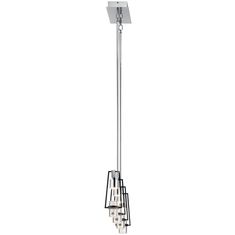 Luminaire suspendu linéaire pour îlot de cuisine 4 lumières Worsley
