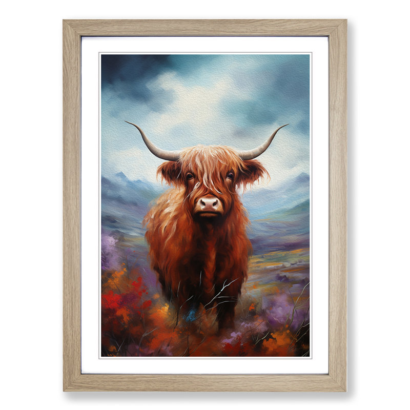 Highland Cow Modern - Framed Print
